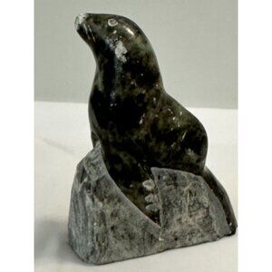 Hand-Carved Soapstone Seal Statue